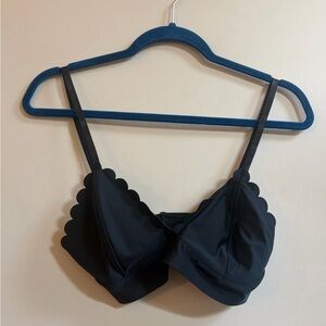 Charlotte Russe Y2K Scalloped Edge Black Bralette Bra Top